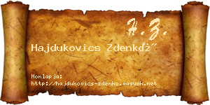 Hajdukovics Zdenkó névjegykártya